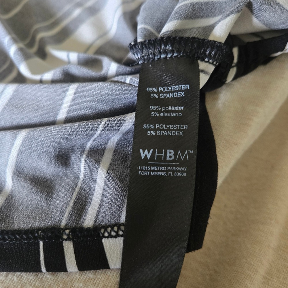 WHBM Tank top Women XL Black White Striped Wrap Sleeveless 570345406 - Picture 3 of 8